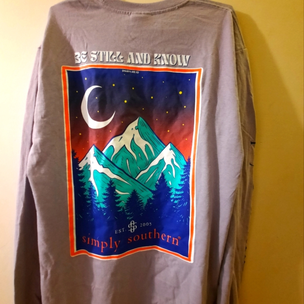 Simply Southern Long Sleeve t-shirt size medium,  Lilac